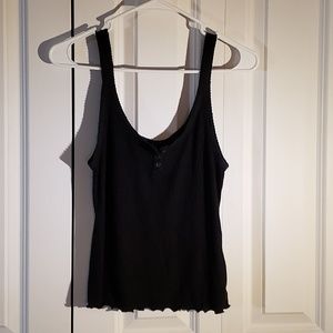 Black ribbed A&F tank
